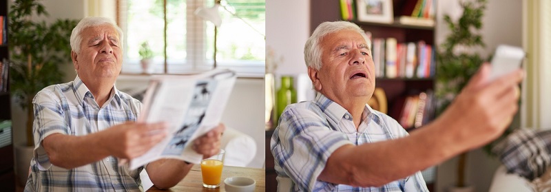 Presbiopia, l'anziano ha difficoltà a leggere da vicino