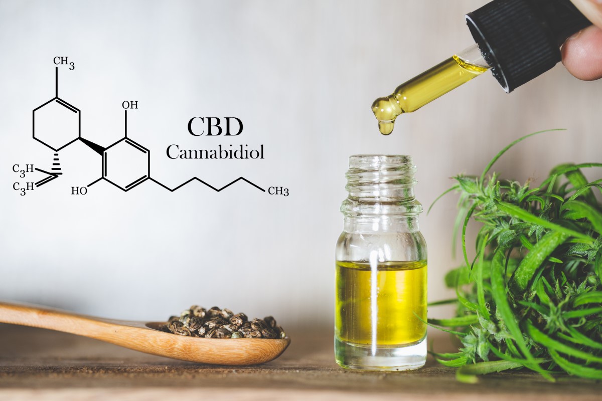 CBD - cannabidiolo - olio e formula chimica