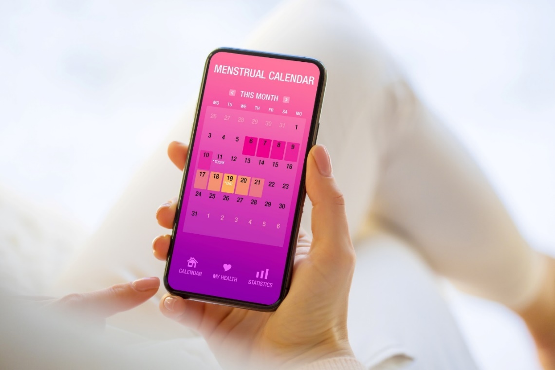 Calendario mestruale - un tipo di applicazione mobile per il calcolo delle mestruazioni, dell'ovulazione e del periodo fertile di una donna.